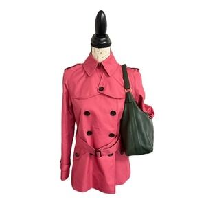 Coach Pink Double-Breasted Trench Coat XS